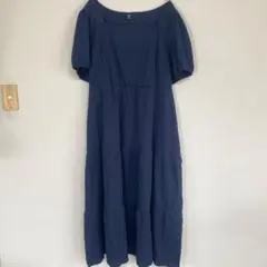 SHEIN ネイビー マキシ丈 ワンピース 4XL ゆったり プルオーバー 5L