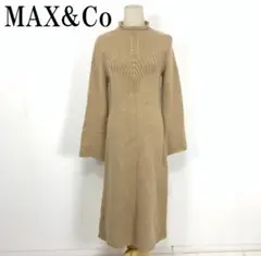 LA7762 マックスアンドコー 長袖ニットワンピース ウール ベージュ M