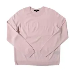 ユニクロ　3Dカシミヤクルーネックセーター　ピンク　L