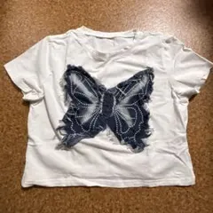 デニムバタフライTシャツ　S