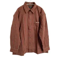 【新品未使用】ALPHA TIME メンズストライプシャツ 3L カシミヤ