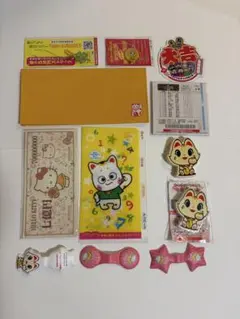 宝くじ 販促物グッズ 12点セット・ロッティちゃんマグネット・キティちゃんメモ帳のサムネイル