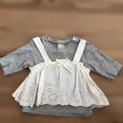 プティマイン　花柄レースビスチェ付きトップス