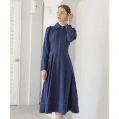 アンドクチュール 24aw ウエストリブフロントジップワンピース