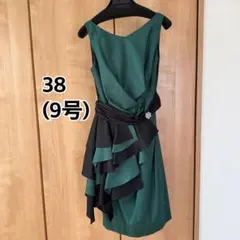 She’s ダークグリーン×ブラック ドレス