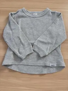 and D. プティマイン　グレー ワッフル長袖カットソー 90cm