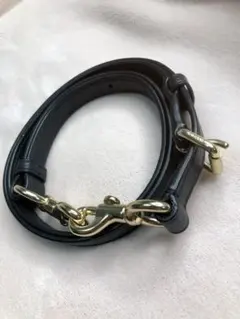 COACH レザーバッグ用 ショルダーストラップ ブラック系 ￼￼ゴールド金具