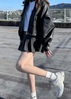 襟2wayレザーブルゾンfo1951