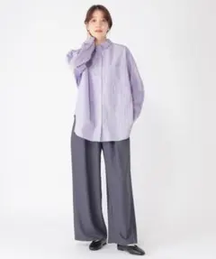 studio clip ストライプ オーバーサイズシャツ