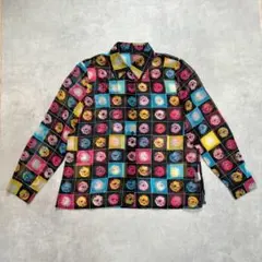 00's vintage 　花柄 長袖シャツ　衣装　派手　カラフル古着