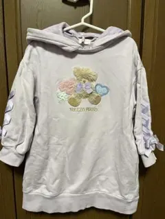 MEZZO PIANO 薄紫 フード付きワンピース 110