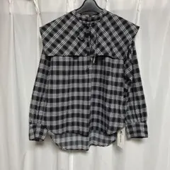 【新品タグ付】LILY BROWNビッグカラー チェックブラウス Fのサムネイル