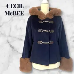 【CECIL McBEE】ダッフルコート　ショート丈　ファー付き