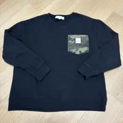 ロゴス　160サイズ迷彩ポケット ブラックトレーナー