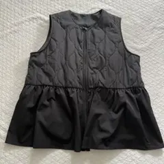 ブラック Mサイズ キルティングダウンベスト