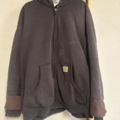 Carhartt ダークブラウン フルジップパーカー