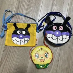 バイキンマン　メロンパンナ　ポーチ　サコッシュ3点セット