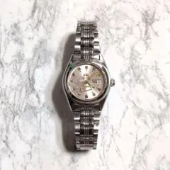 ORIENT オリエント　スリースター　自動巻き時計 シルバー ピンク文字盤