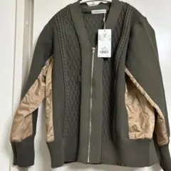 新品　Three FourTime ケーブル布帛ドッキングジップブルゾン