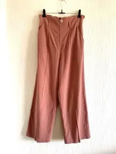 テーパードパンツ ピンク ハイウエスト