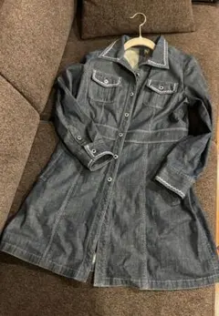 デニム ワンピース　ロングジャケット的にも着られる万能レディスデニム