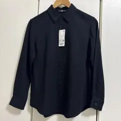 【新品タグ付き】UNIQLO　レーヨンブラウス　黒　S