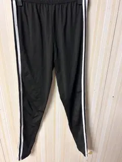 ブラック トラックパンツ 白ストライプ