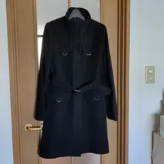 K.T KIYOKO TAKASE 黒　アンゴラ混　コート　11号　Lサイズ