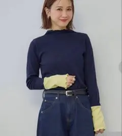 3L しまむら★配色プルオーバー　長袖　mysa 田中里奈　大きいサイズ