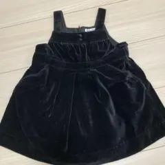 値下げ♡黒のベロア風ノースリーブワンピース90サイズ