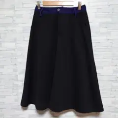 最終価格 ヒアーズ　黒　スカート　オフィス　春　秋 フレア