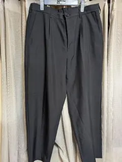 GU ワンタックドライワイドイージーアンクルパンツ　ブラック　L