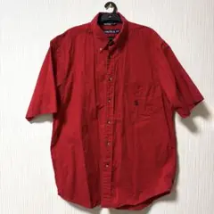 nautica旧ロゴ 半袖シャツ 赤 古着 大きめ
