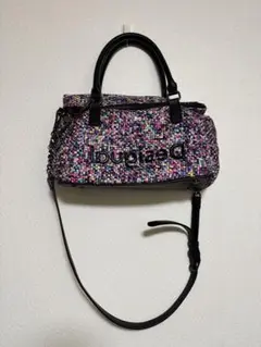 【美品】Desigual マルチカラー 2way ショルダーバッグ
