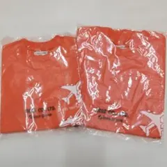 【お揃いコーデ】BeBe 飛行機プリント Tシャツ オレンジ 2枚セットのサムネイル
