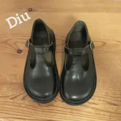 大幅値下げ　超美品　Diu ディウ　ブラック レザーＴストラップシューズＳ