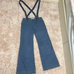 【美品】フレアデニムパンツ　リミットレスラグジュアリー　サスペンダー付