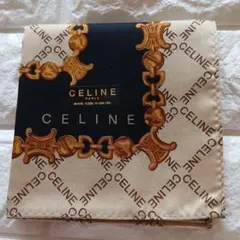 CELINE 大判ハンカチ チェーン柄 マカダムロゴ セリーヌ