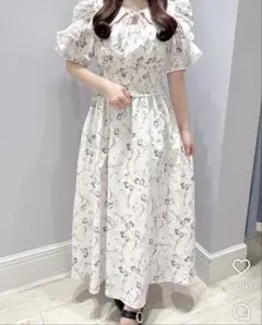 エブリン チューリップ柄ロングOP