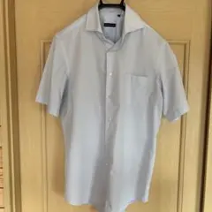 THE SUIT COMPANY 半袖ワイシャツ L ライトブルー ワイドカラーのサムネイル