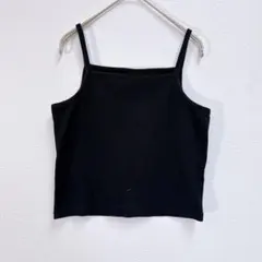 GU ジーユー リブキャミソール ブラック Mサイズ スクエアネック インナー