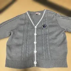 ミキハウス　オリジナル　グレー ケーブル編み カーディガン１００㎝
