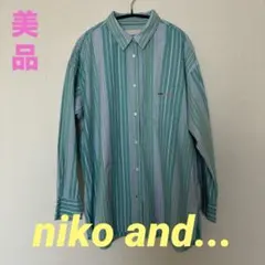 [美品] niko and... マルチストライプ　オーバーサイズシャツ