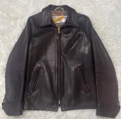 最終価格　Schott ブラウンレザー シングルライダースジャケット Schott ライダースジャケット レザージャケット ブラウン Mサイズ