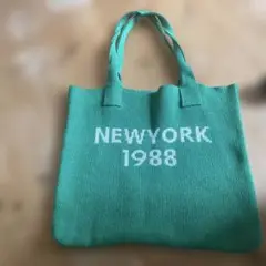 グリーン ニットバッグ NEWYORK 1988