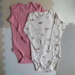 H&M 100%オーガニックコットン ボディスーツ 2枚セット サイズ100cm