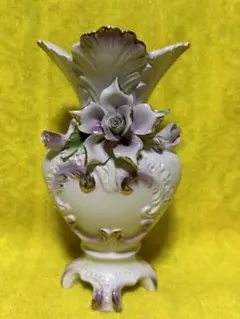 ショドフ ホドフ チェコ ピンクポーセリン 花柄 陶器製 フラワーベース