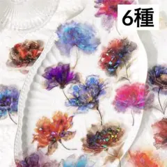 5J-24 ／コラージュ素材　シール　ステッカー　セット　まとめ　花　キラキラ3