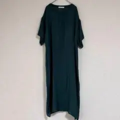【美品】ショコラ ◆グリーン◆レーヨン混ワンピース◆フリーサイズ