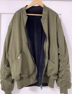 アウター　ボアジャケット　MAー1 秋冬　リバーシブル　ブラック　ジャンパー